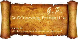 Grünczveig Priszcilla névjegykártya